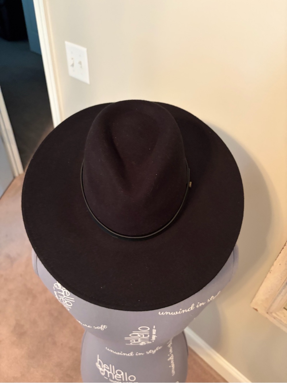 San Diego Hat Company Black Wide Brim Felt Fedora